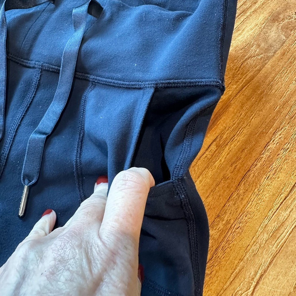 Lululemon Athletic Women’s Navy Stretch Pants Gym Workout Drawstring Waist - Picture 3 of 10
